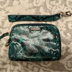 Kate Spade Wristlet. Excellent Condition. Green faux snakeskin. Fits a lot!